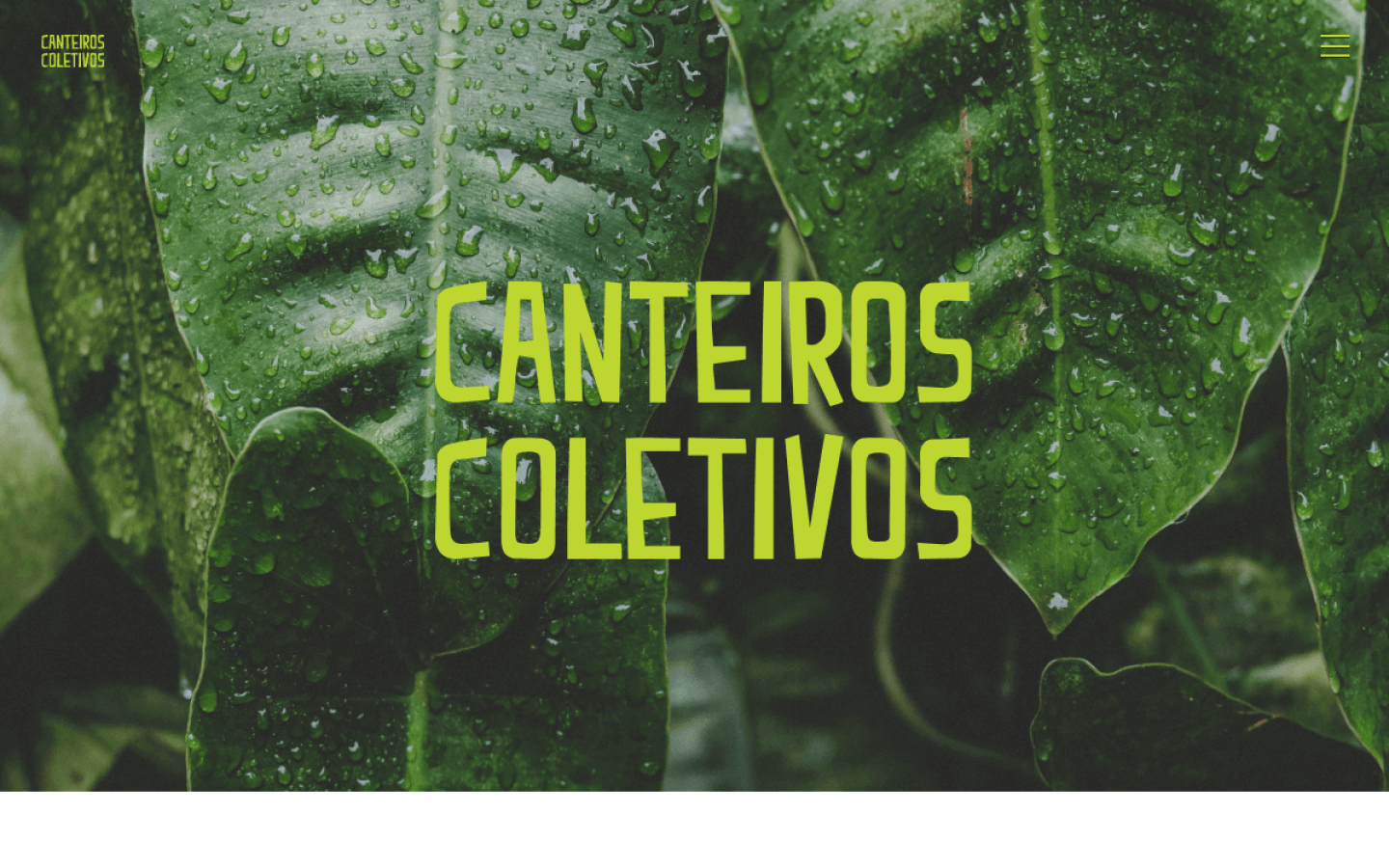 Site do movimento Canteiros Coletivos