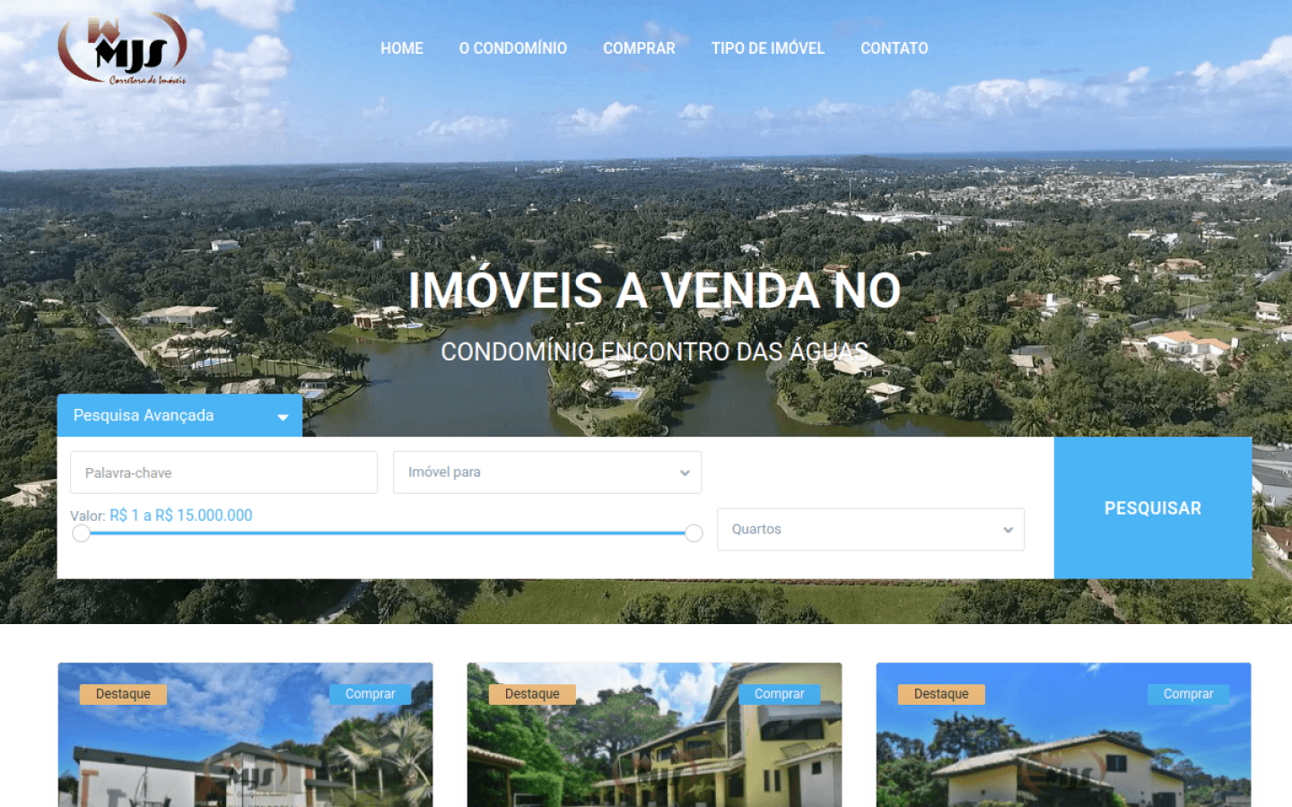 Portal de imóveis Parque Encontro das Águas